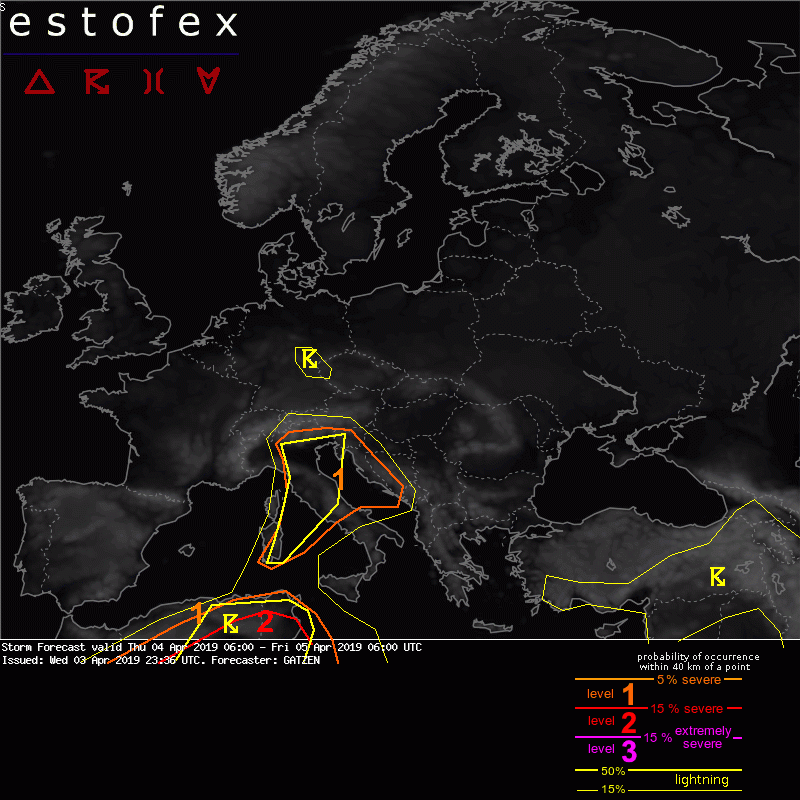 Sturmvorhersage Estofex