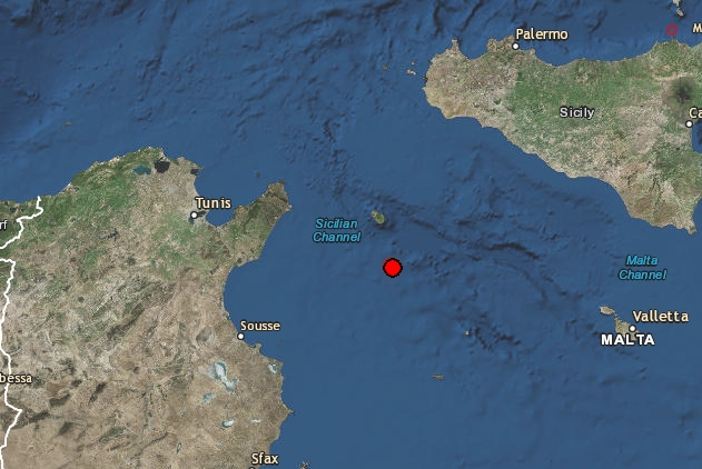 10.01.2016: Erdbeben im Mittelmeer östlich von Nabeul (M3.9)