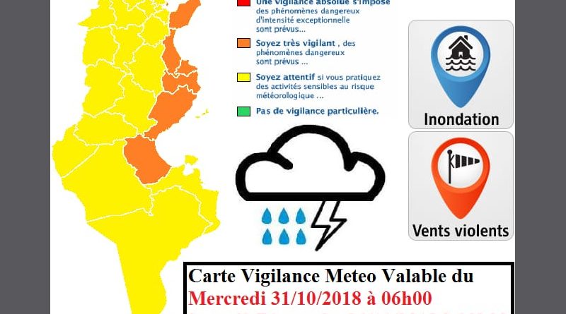 Warnung vor Sturm und Starkregen ab Mi., den 31.10.2018, 06.00 Uhr