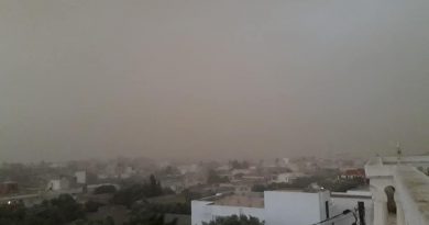 Eingeschränkte Sicht durch Sand ohne Niederschlag während eines Sandsturms in Akouda/Sousse am 05.09.2018.