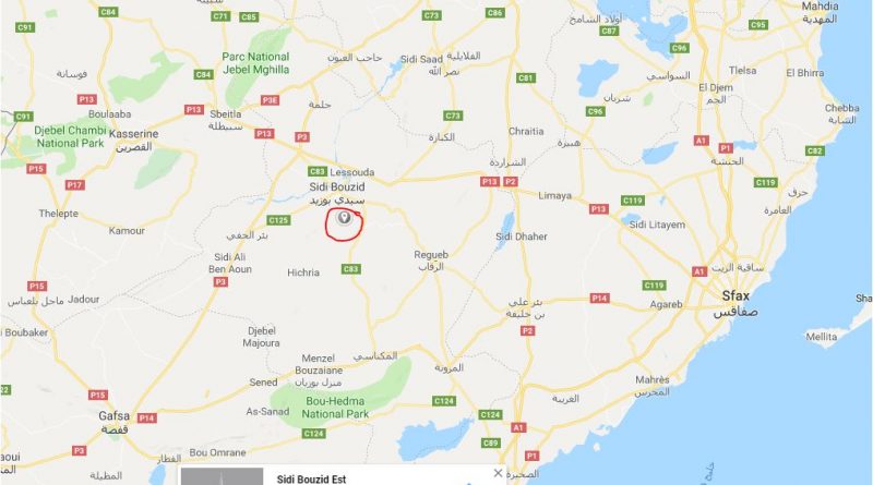 Leichtes Erdbeben (M2,76) bei Souk Jedid, Gouvernorat Sidi Bouzid