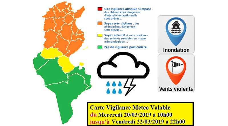 Aktualisierung der Wetterwarnung ab 20. März 2019 - Starkregen, Überflutung, Sturmschäden