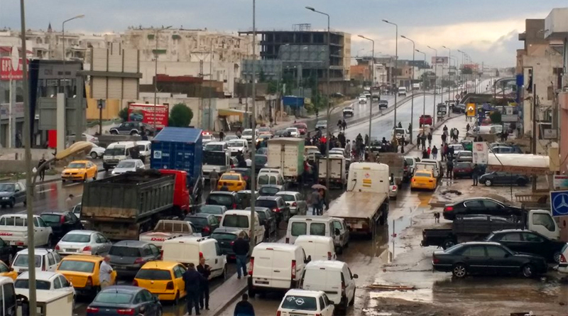 Überflutungen und Verkehrschaos in Tunis