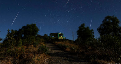 Geminiden Meteorschauer im Jahr 2013 - Bild: Asim Patel - Eigenes Werk, CC BY-SA 3.0, https://commons.wikimedia.org/w/index.php?curid=30551402