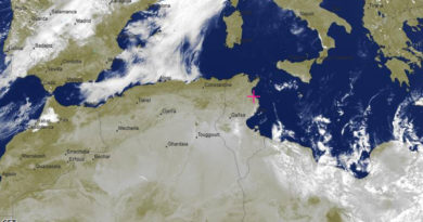 Bewölkungssituation in und um Tunesien - Bild: meteoblue.com