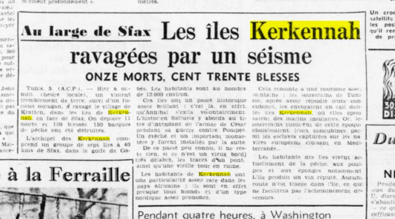 5 Okt 1957: Erdbeben auf den Kerkennah-Inseln - 11 Tote und 130 Verletzte