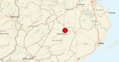10 Sep 2021: Erdbeben im Gouvernorat Sidi Bouzid [M3.70]