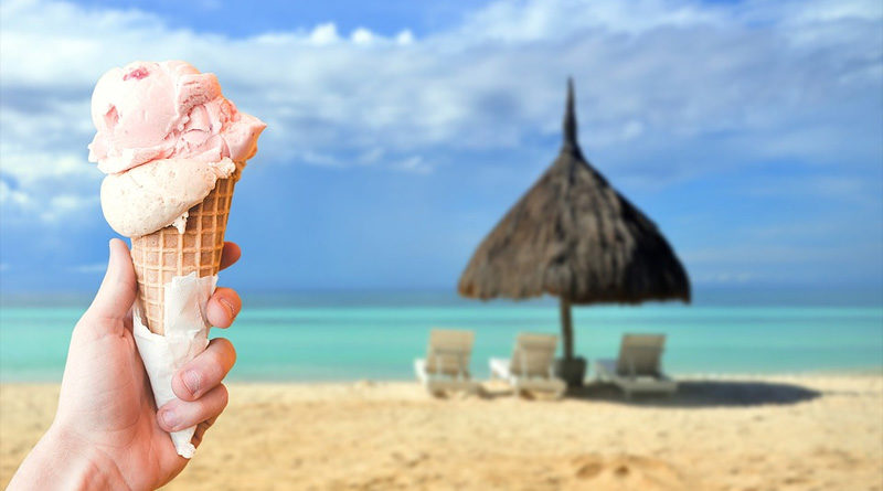 Hitze Strand Eis September 2021