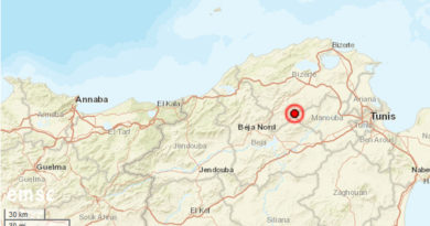 16 Jan 2022: Erdbeben im Gouvernorat Bizerté [M2.6]