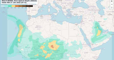 Vorhersagen von Sand- und Staubstürmen in Europa, dem Nahen Osten und Nordafrika