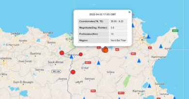 2 April 2022: Erdbeben im Gouvernorat Béjà [M3.8]
