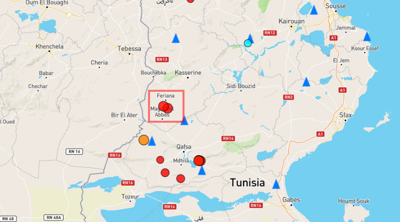 15 Mai 2022: Zwei Erdbeben im Gouvernorat Kasserine [M3.0]