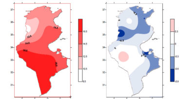 Tunesien: Klimatologisches Bulletin für März 2022