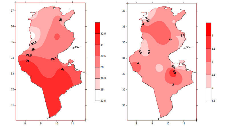 September 2022: Höchsttemperaturen und Abweichungen
