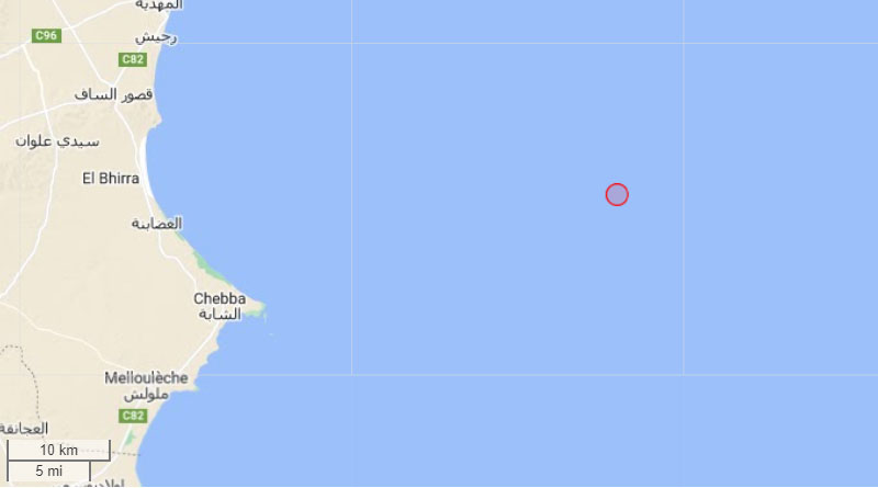 25 Jan 2023: Erdbeben nahe Chebba im Gouvernorat Mahdia [M3.4]