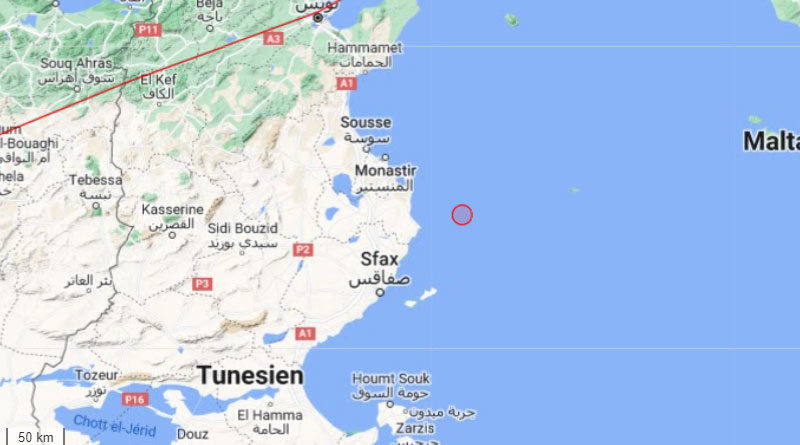 25 Jan 2023: Erdbeben nahe Chebba im Gouvernorat Mahdia [M3.4]