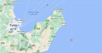 30 Juni 2023: Schwaches Erdbeben vor der Halbinsel Cap Bon [M2.6]