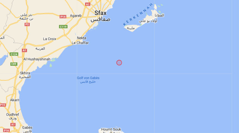 15 August 2023: Leichtes Erdbeben im Meer bei Sfax [M3.7]